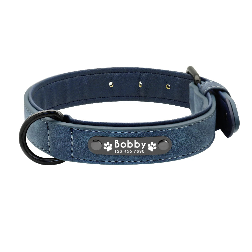 Custom Leather Dog Collar Leash Personalized